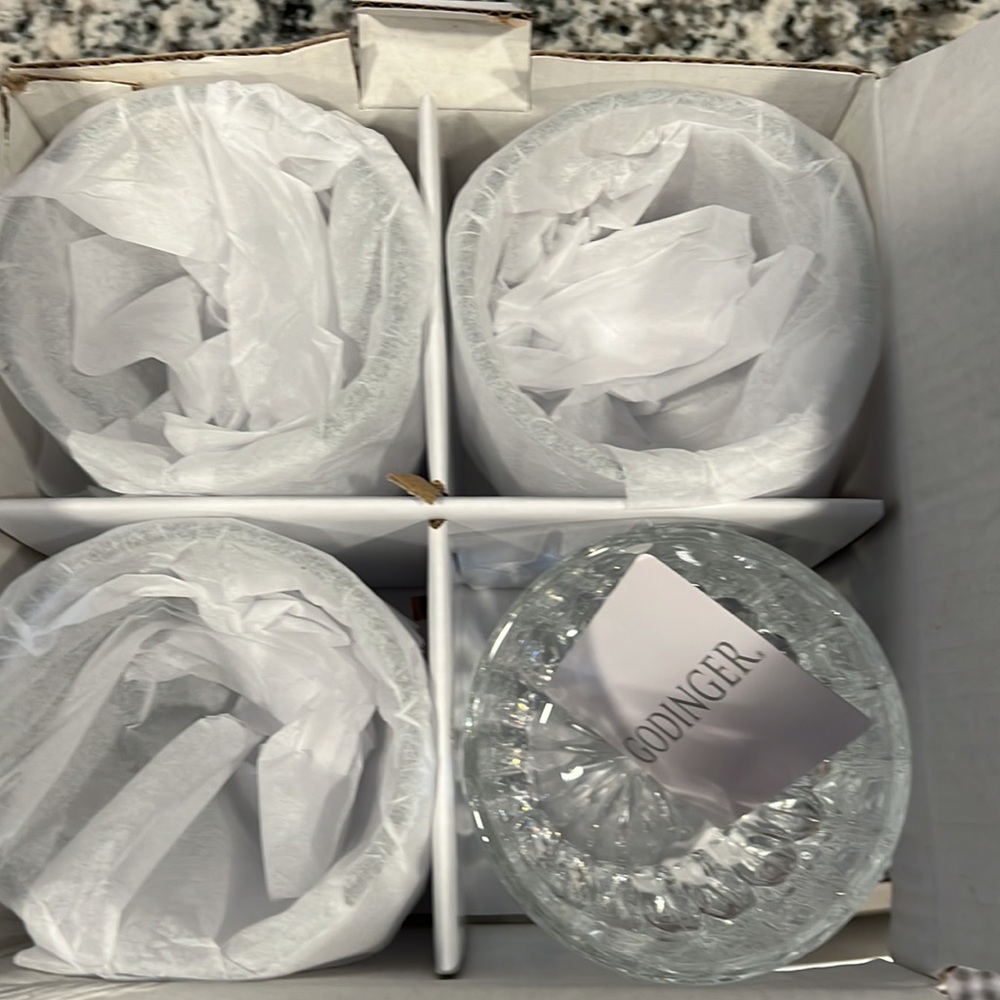 NIB Equa by Godinger set of 4 Crystal old fashion glasses! - Picture 5 of 5